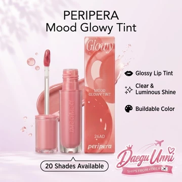 [PERIPERA] Mood Glowy Tint 26AD 4g Son Tint bóng màu trong suốt & bóng râm