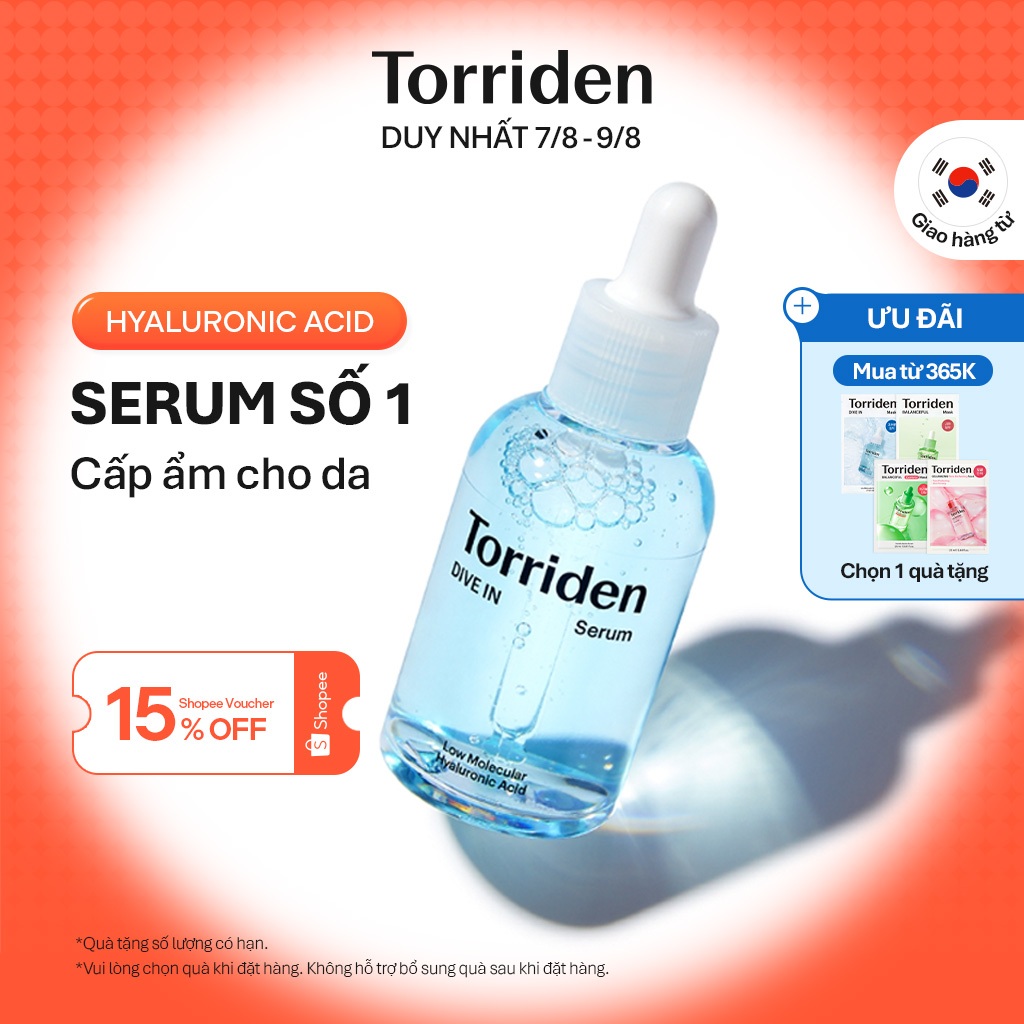 [Torriden Chính hãng] Serum DIVE IN chứa Hyaluronic Acid, 50ml, 50ml+50ml, Serum