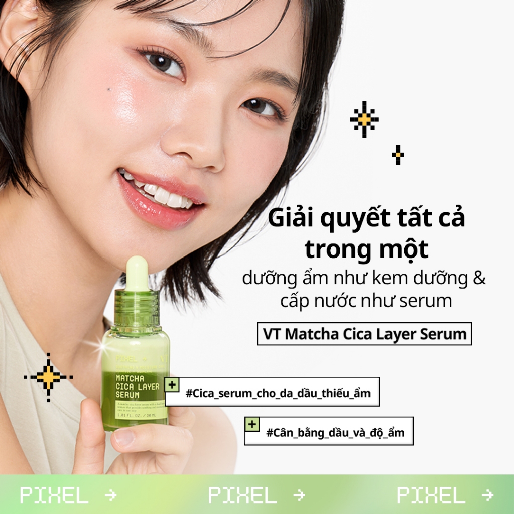 [VT] Matcha CICA Serum 30ml | Làm Dịu & Cấp Ẩm | Phục Hồi Hàng Rào Da | Nano Ceramide, PHA [Official Store]