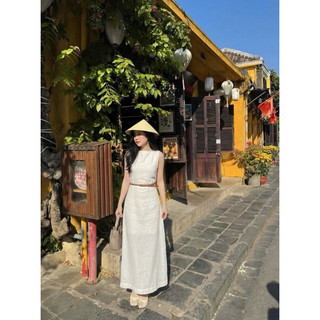 𝘿𝙊𝙍𝙄 𝘿𝙍𝙀𝙎𝙎 2  - Đầm Linen CÓ KÈM NỊT