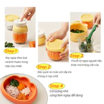 [Malang Honey] JAMMUK Đôi Máy Xay Thức Ăn Dặm 40W hoàn hảo cho lượng thức ăn cho bé với 2 hộp đựng thủy tinh — ảnh 7