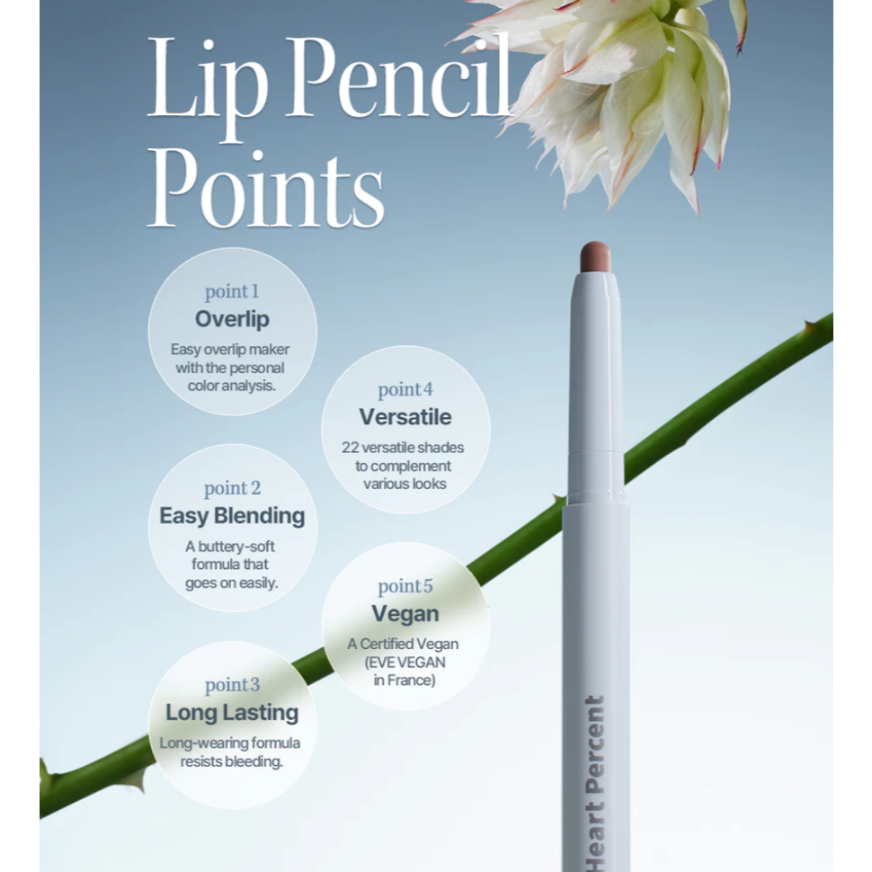 Heart Percent Dote On Mood Lip Pencil Overlip Lipliner Chống nhòe [21 Màu]
