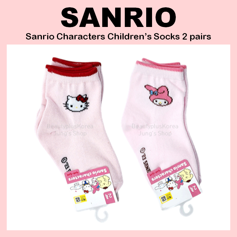 [SANRIO] KITTY / My Melody / Cinnamoroll / Pompompurin Tất trẻ em 2 đôi (AGE 4 ~ 6 / AGE 7 ~ 9)
