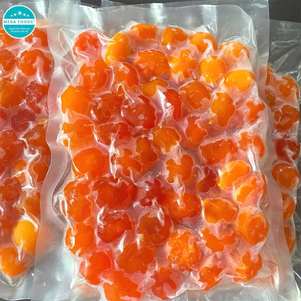 LÒNG ĐỎ TRỨNG VỊT MUỐI MEGA FOOD SIZE 10G ĐẾN 15 gram TÚI 50 (TÚI HÚT CHÂN KHÔNG)