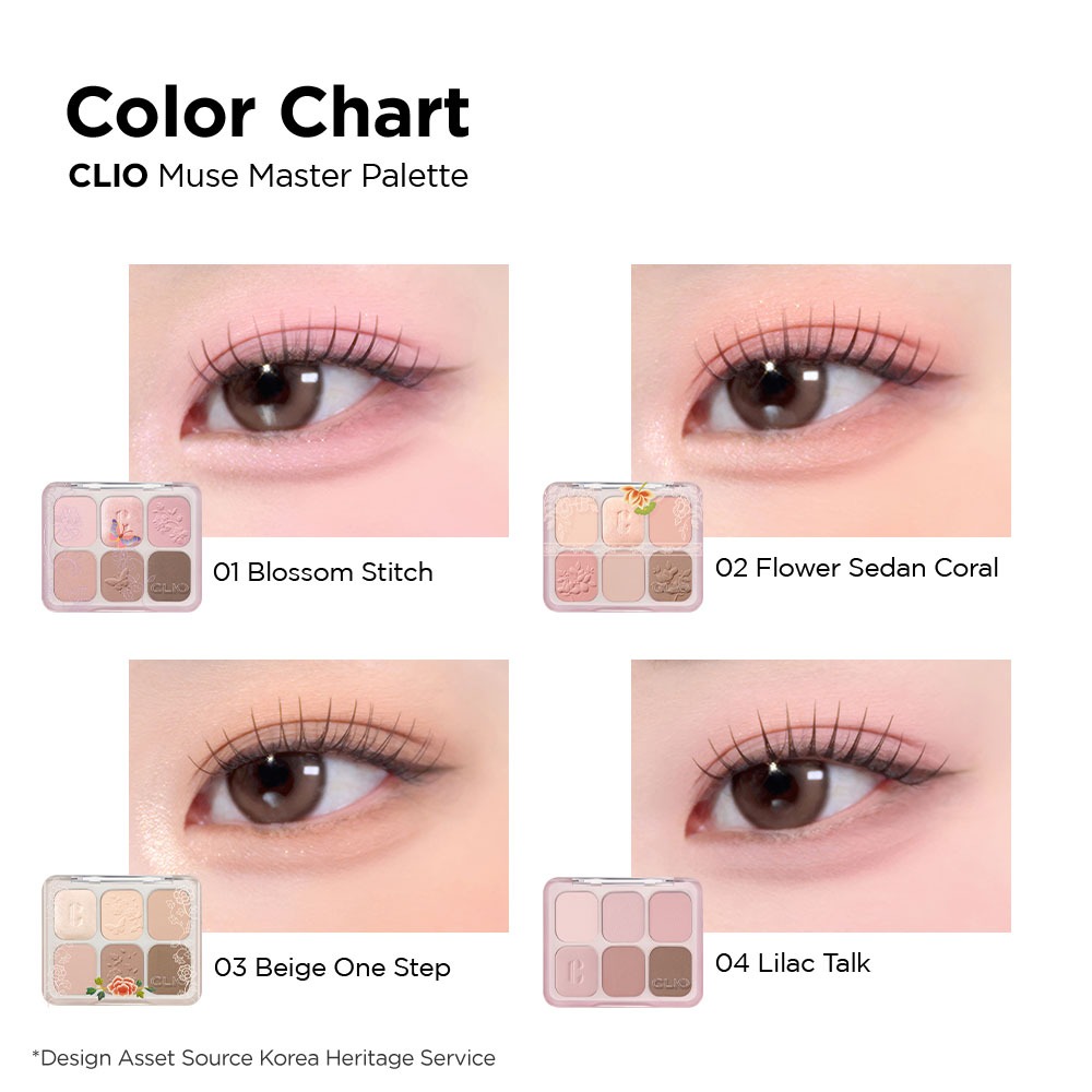 CLIO [CLIP - MỚI] MUSE MASTER PALETTE - 6 màu, trang điểm hàng ngày