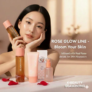 Rose Skincare Set | SEASON:ING Bộ Dưỡng Da Hoa Hồng | Toner Serum Kem K-Beauty Gift Set