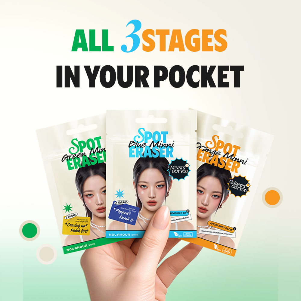 NOLAHOUR Spot Eraser Minni 3 Loại Miếng Dán Mụn: Làm Dịu Mụn Mới Nổi, Che Phủ & Bảo Vệ Mụn Có Mủ/Đã Vỡ, Làm Sáng Vết Đỏ Sau Mụn