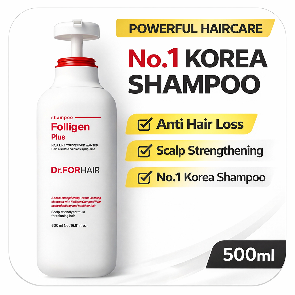 Dầu Gội Dr.FORHAIR Folligen Plus 500ml | Chăm sóc da đầu chống rụng tóc | Dầu gội tăng cường tóc Hàn Quốc