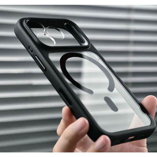 Vỏ bảo vệ ống kính máy ảnh cản màu đen trong suốt tương thích với iphone 17 pro max air