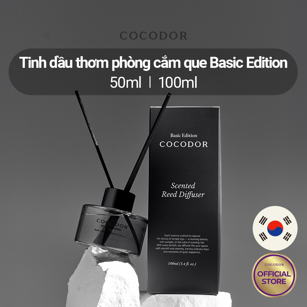 COCODOR Phiên bản cơ bản – Bộ khuếch tán hương que / 50ml / 100ml / Nước hoa thơm phòng, tinh dầu trang trí