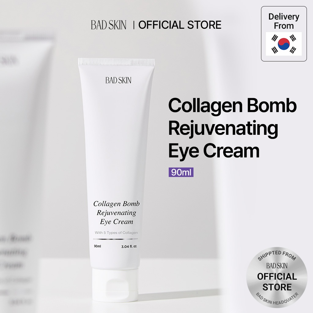 [BADSKIN KOREA] Collagen Bomb Rejuvenating Eye cream 90ml, Kem dưỡng mắt Hàn Quốc Chống Nhăn & Làm Sáng Da, Chăm Sóc Quầng Thâm, 5 Loại Collagen 5916ppm, Peptide, Kem Làm Săn Chắc Vùng Da Dưới Mắt