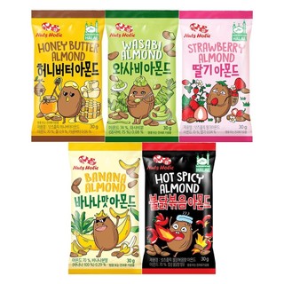 [Nuts Holic] Hạnh nhân dày dặn 6 vị (30g, Sản phẩm Halal) Bơ mật ong, Wasabi, Dâu tây, Chuối, B