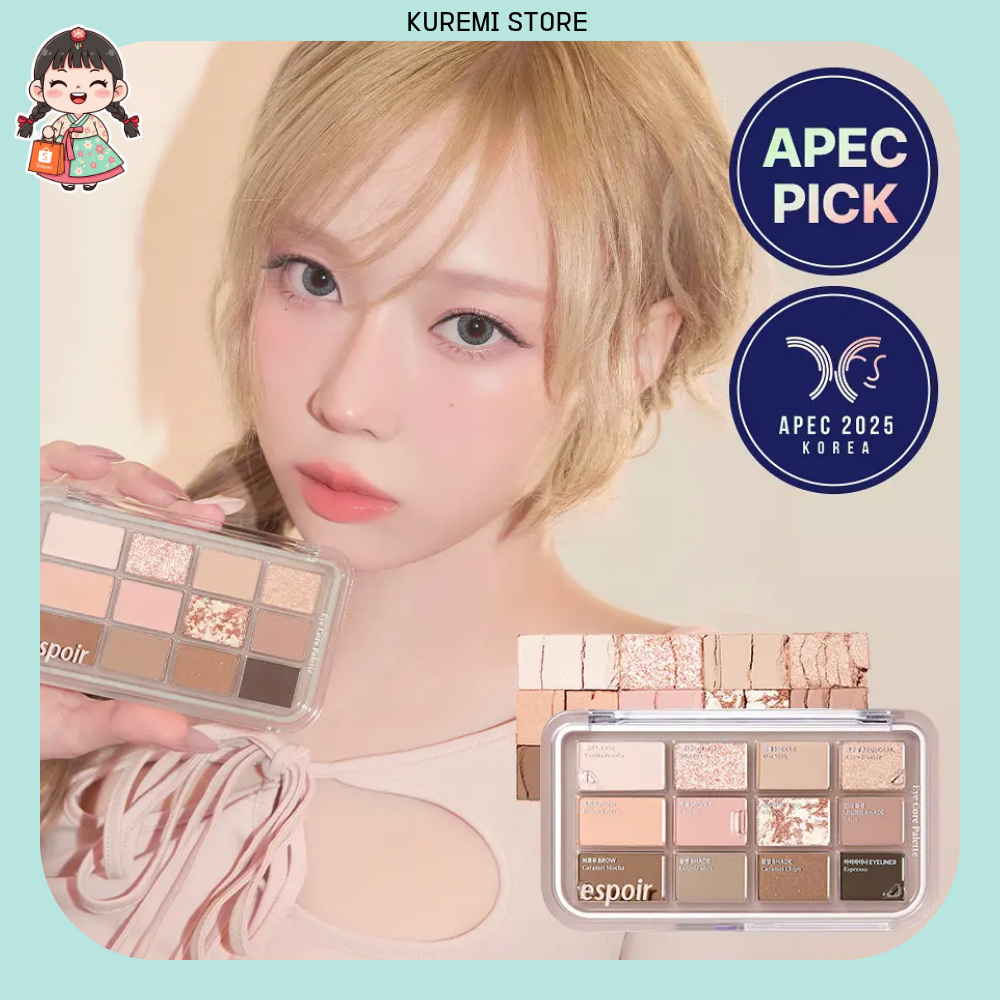 [Espoir] Bảng lõi mắt - 12 màu - Vỏ nửa đêm MỚI - All-in-One K-Beauty