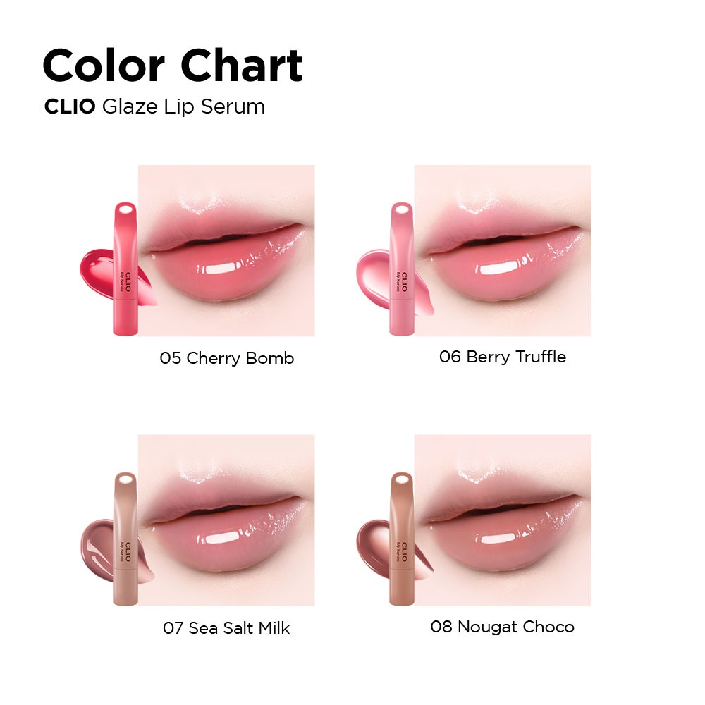[CLIO - MỚI] SERUM GLAZE LIP - Dưỡng ẩm & màu sắc tự nhiên phù hợp makeup nhẹ nhàng hằng hằng - 4 màu