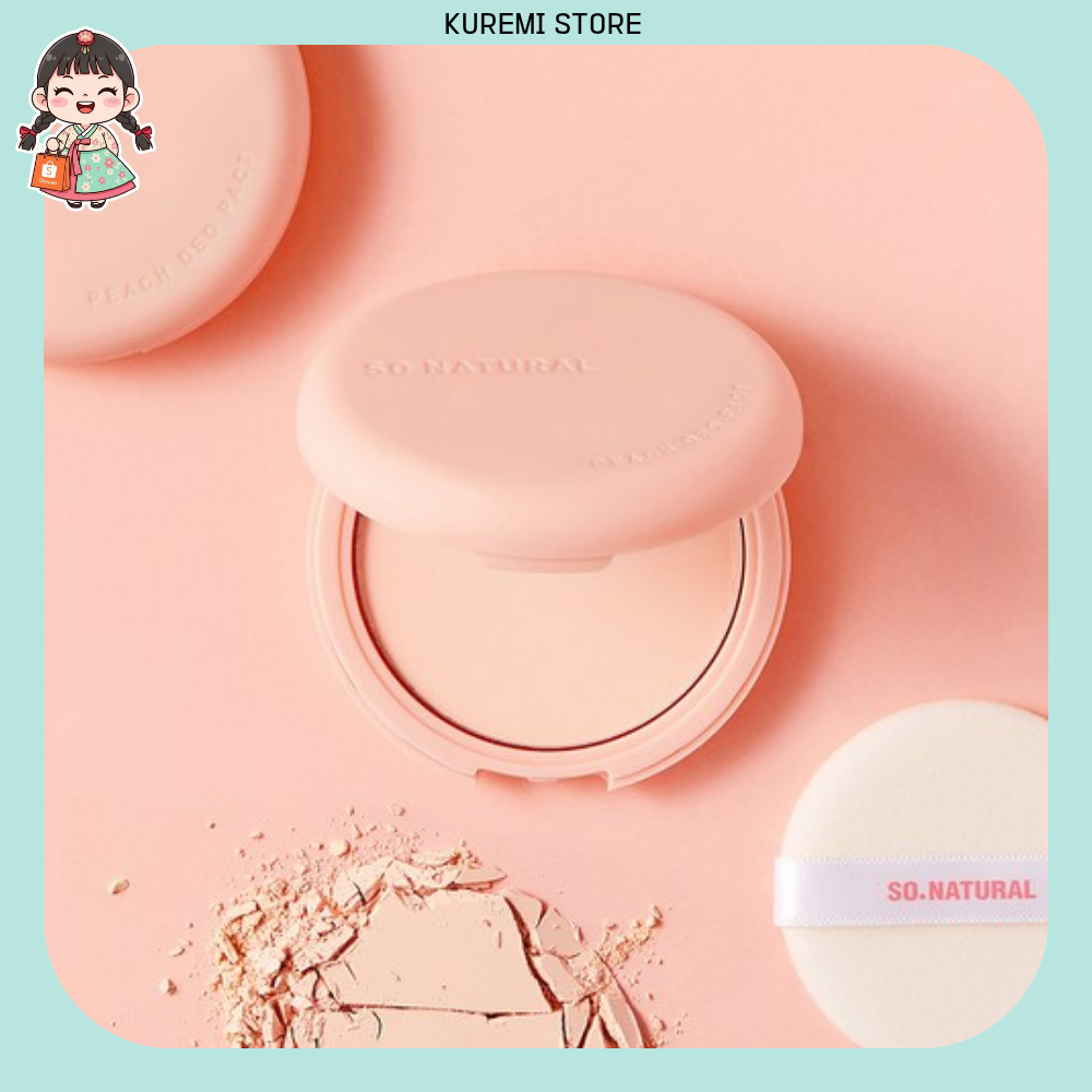 [So Natural] Khối bột toàn thân đào 10g | Hút Mồ Hôi & Dầu, Hương Đào Tươi, Hoàn Thiện Không Dính