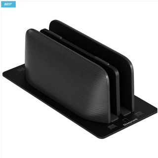 Ekeepment Gỗ Cao Cấp Dọc Laptop Đứng Khe Cắm 2 Có Thể Điều Chỉnh Giá Đỡ Thiết Bị Kép Cho Laptop & Máy Tính Bảng Vỏ Bọc Stan