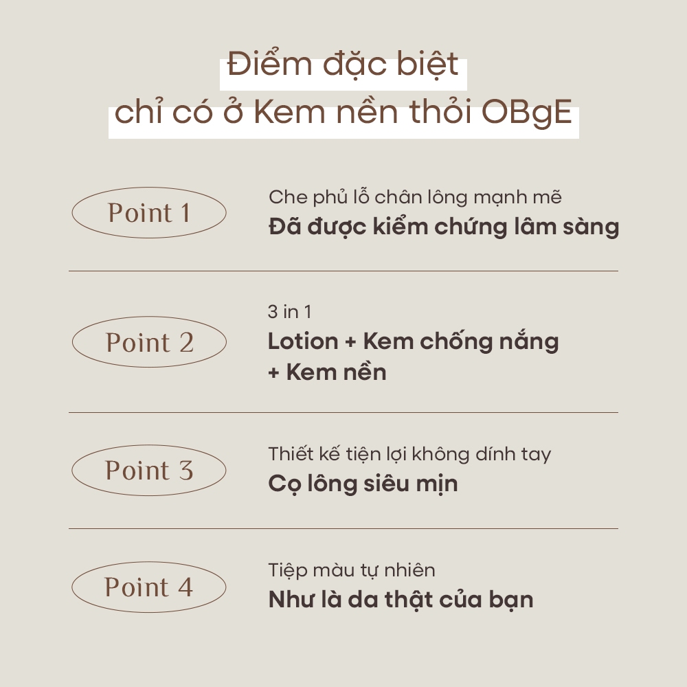 [OBgE Chính Hãng] Kem Nền Thỏi Natural Cover Foundation 13g SPF50+ PA++++ 3 Trong 1 Che Phủ Lỗ Chân Lông Nhanh, Bám Mịn Lâu Trôi 24H, Kèm Cọ Tán Siêu Mịn
