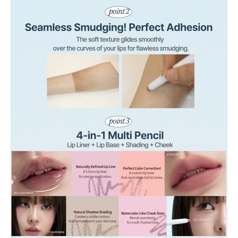 Heart Percent Dote On Mood Lip Pencil Overlip Lipliner Chống nhòe [21 Màu]