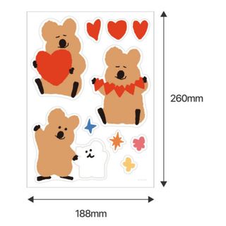 [Dinotaeng] Quokka BOBO Sticker Trang Trí Có Thể Tháo Rời | Sticker Laptop Dễ Thương | Sticker Dán Ô Tô | Không Để Lại Keo