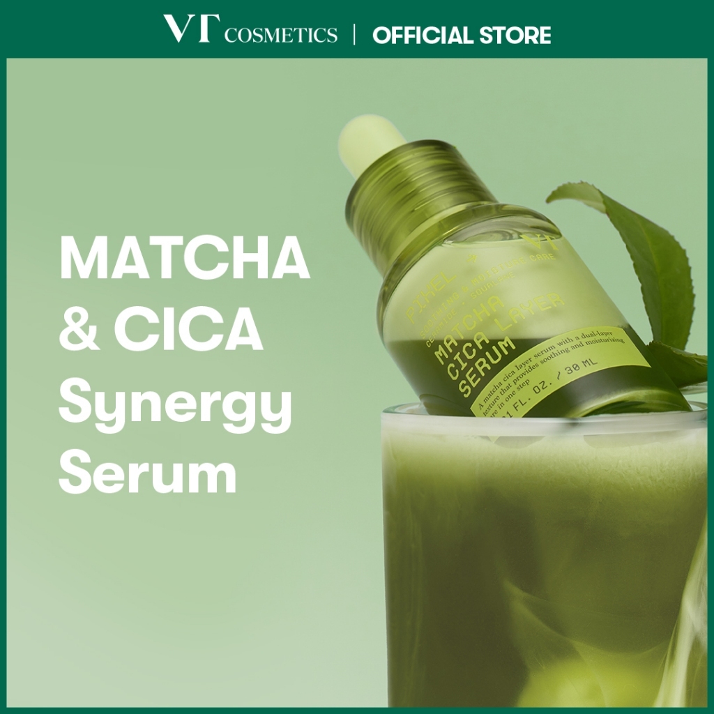 [VT] Matcha CICA Serum 30ml | Làm Dịu & Cấp Ẩm | Phục Hồi Hàng Rào Da | Nano Ceramide, PHA [Official Store]
