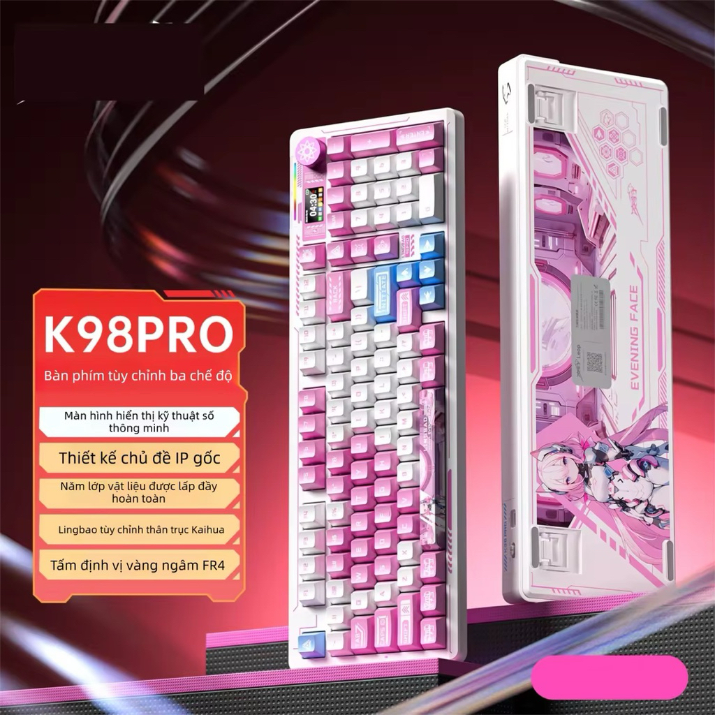 [Hoả tốc] Bàn Phím Cơ LINGBAO K98 Pro 98 Phím | 3 Mode Bluetooth/2.4G/Wired | RGB | Hotswap | Pin Lớn | Gaming Valorant | BigBuy360 - bigbuy360.vn