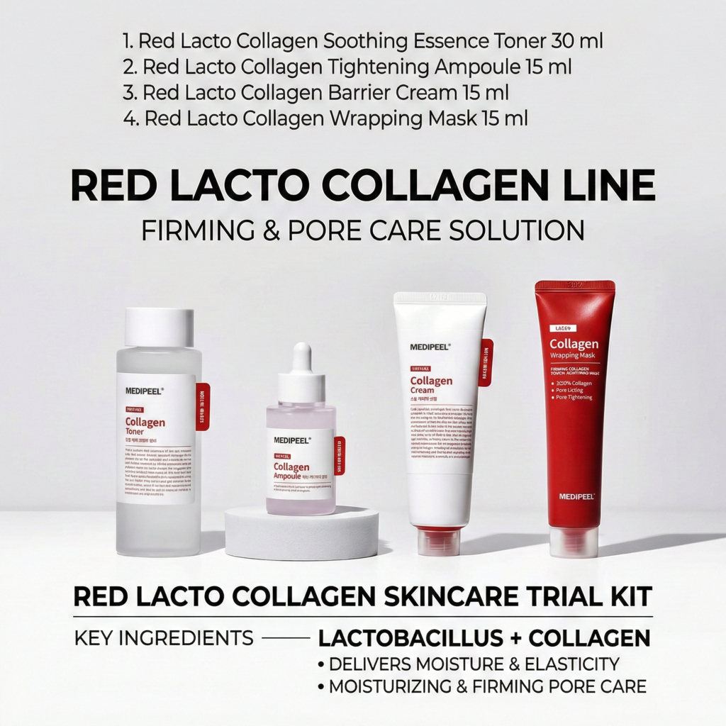 [Medi-Peel] Bộ khởi động 4 bước Red Lacto Collagen | Tinh chế lỗ chân lông & chăm sóc rào cản | K-Beauty