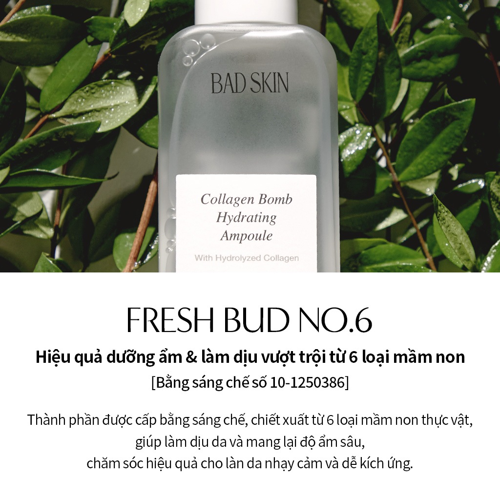 [BADSKIN KOREA] Collagen Bomb Hydrating Ampoule 100ml (Kích thước nhỏ), dung dịch collagen 85%, 5 loại axit Hyaluronic dưỡng ẩm và nuôi dưỡng