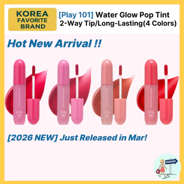 [Daiso x ETUDE] Play 101 Water Glow Pop Tint (4 màu) | Môi thủy tinh / Không dính / Mới!