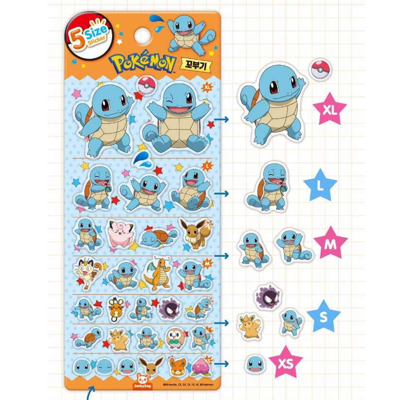 [POKEMON] 2026 Nhãn dán 5 kích thước MỚI NĂM KÍCH THƯỚC Epoxy Deco Sticker Charmander / Ditto / Snorlax / Eevee