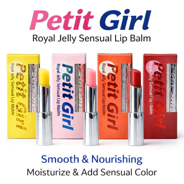 [Petit Girl] Son dưỡng môi gợi cảm Royal Jelly (Rượu vang đỏ, Waltz đỏ, Pink Move, Yellow Tango) (Quà tặng miễn phí)