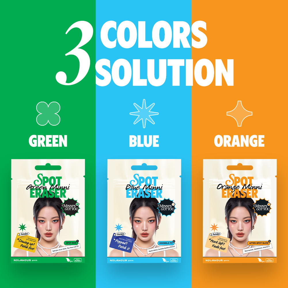 NOLAHOUR Spot Eraser Minni 3 Loại Miếng Dán Mụn: Làm Dịu Mụn Mới Nổi, Che Phủ & Bảo Vệ Mụn Có Mủ/Đã Vỡ, Làm Sáng Vết Đỏ Sau Mụn