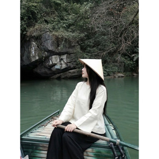 𝙅𝙊𝙔 𝙏𝙊𝙋 - Áo Linen Cổ Tròn