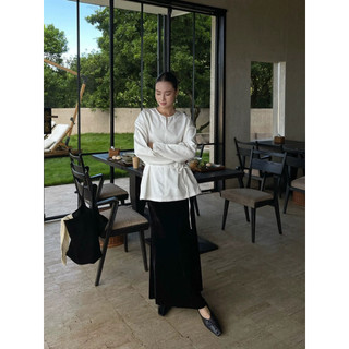 𝙇𝙔𝙊 𝙏𝙊𝙋 - Áo Linen Tay Dài Kèm Dây