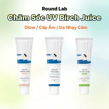 Kem chống nắng Round Lab Birch Juice Series 50ml, SPF50 + PA + + + +, No White Cast, Tone Up Sunscreen, Kem chống nắng da nhạy cảm, Kem chống nắng dưỡng ẩm, Kem chống nắng Hàn Quốc