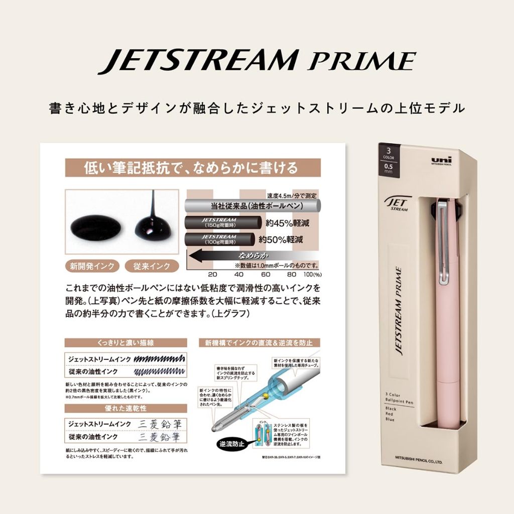 Uni Jetstream Prime 3 Color 0.5mm 0.7mm/But bi 3 mau cao cap/Than kim loai/Made in Japan/uni