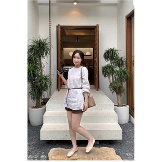 𝘽𝙊𝙉𝙄𝙀 𝙏𝙊𝙋- Áo Linen Tay Dài