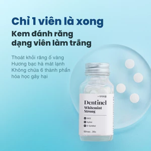 Viên đánh trắng răng Dentinel (50 viên) - Kem đánh răng dạng viên bỏ túi, Giảm ố vàng, Bảo vệ nướu, Ngừa sâu răng