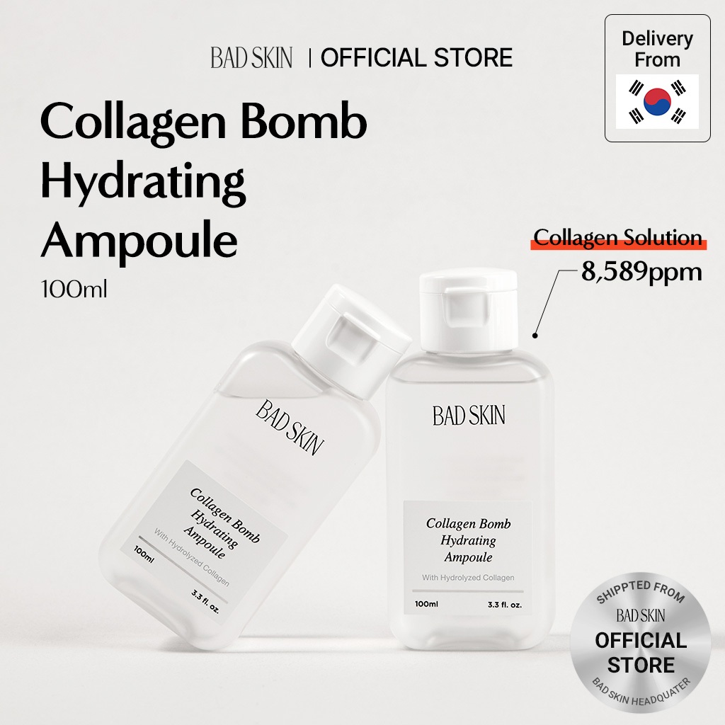 [BADSKIN KOREA] Collagen Bomb Hydrating Ampoule 100ml (Kích thước nhỏ), dung dịch collagen 85%, 5 loại axit Hyaluronic dưỡng ẩm và nuôi dưỡng