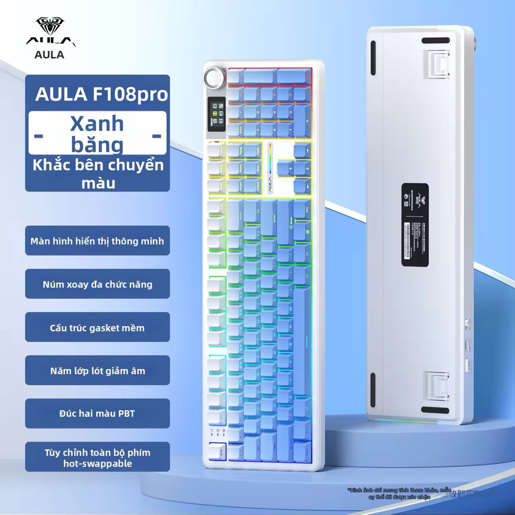 [Hoả tốc] Bàn Phím Cơ AULA F108 Pro Fullsize 108 Phím | Bluetooth 3 Mode | RGB | Hot Swap | Pin Trâu | Gaming Văn Phòng | BigBuy360 - bigbuy360.vn