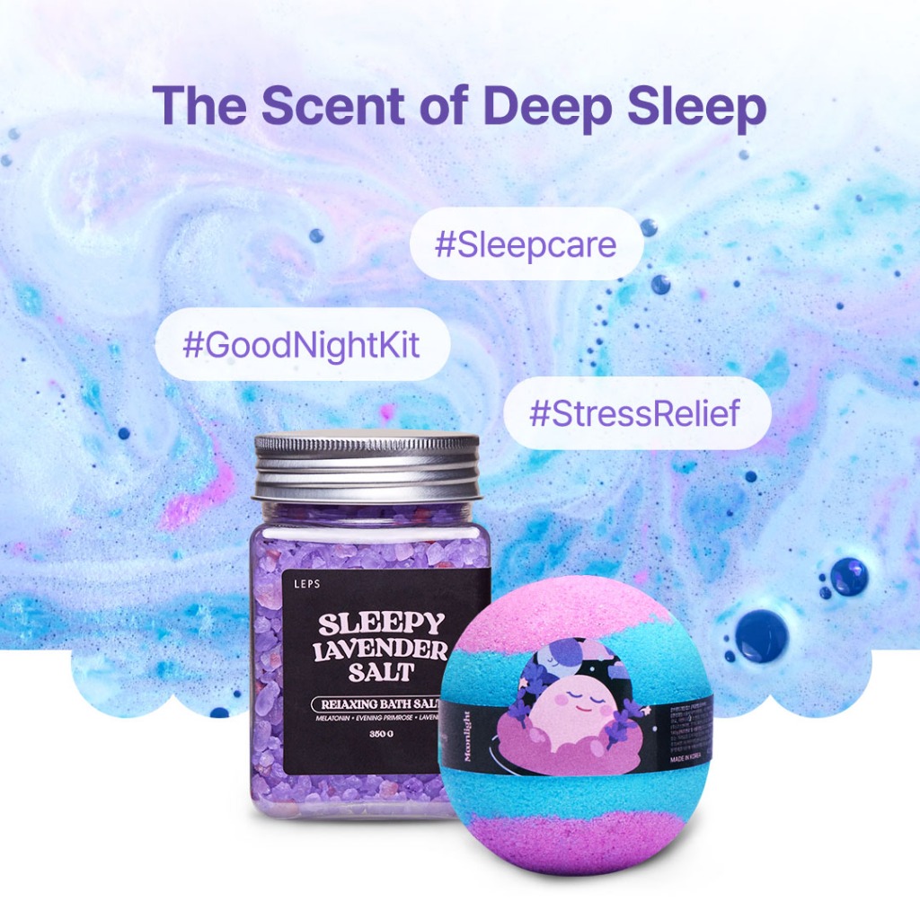 [LEPS] Bộ bom tắm và muối hoa oải hương | Quà tặng K-Beauty Spa | Giảm căng thẳng | Dùng cho bồn tắm