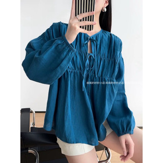 𝙇𝘼𝙍𝘼 𝙏𝙊𝙋 - Áo Linen phom rộng dài tay
