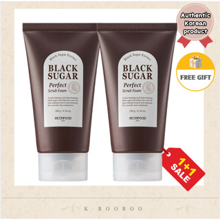[SKINFOOD] Sữa rửa mặt bọt đường đen tẩy tế bào chết 180g ×2 (Set đặc biệt 1+1)