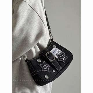 Hàng có sẵn Túi đeo vai nữ phong cách thời trang chất liệu denim cao cấp