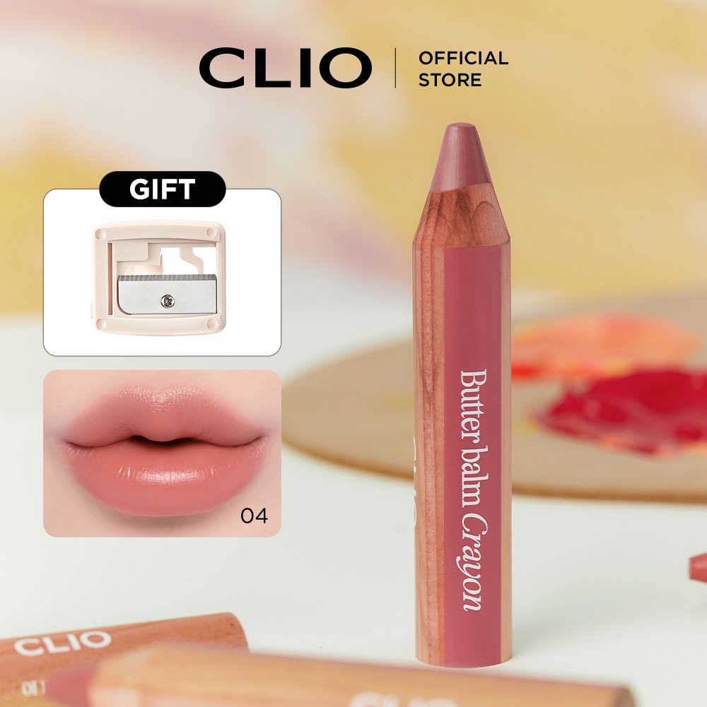[CLIO] Son Bút Chì Mịn Như Bơ, Không Khô Môi Butter Balm Crayon (+Sharpner)