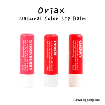 #K-DAISO COSMETIC # Oriax Son dưỡng môi màu tự nhiên 4.8g | Hoa hồng anh đào / San hô đào / Hồng dâu | Son dưỡng môi nhuộm màu dưỡng ẩm | Chăm sóc bơ hạt mỡ | Sản xuất tại Hàn Quốc