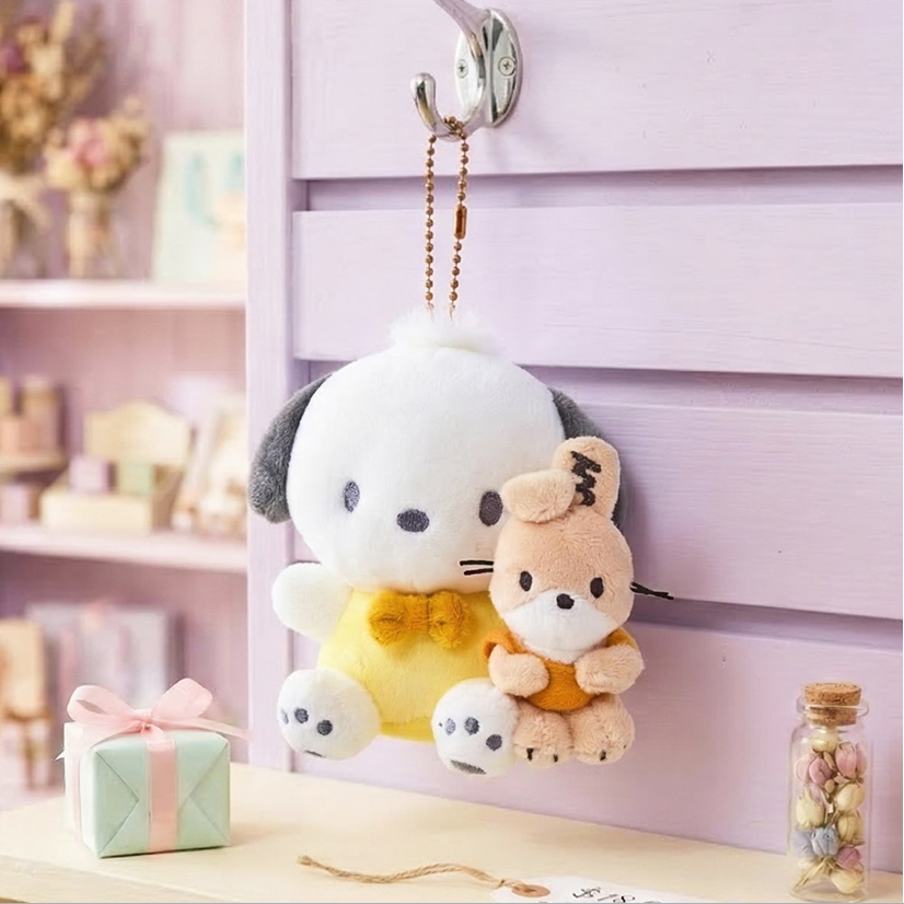 [SANRIO] Túi đựng búp bê Sanrio Buddy Gganbu quyến rũ 13cm (Pochacco / Keroppi / Badtz-Maru / Tuxed
