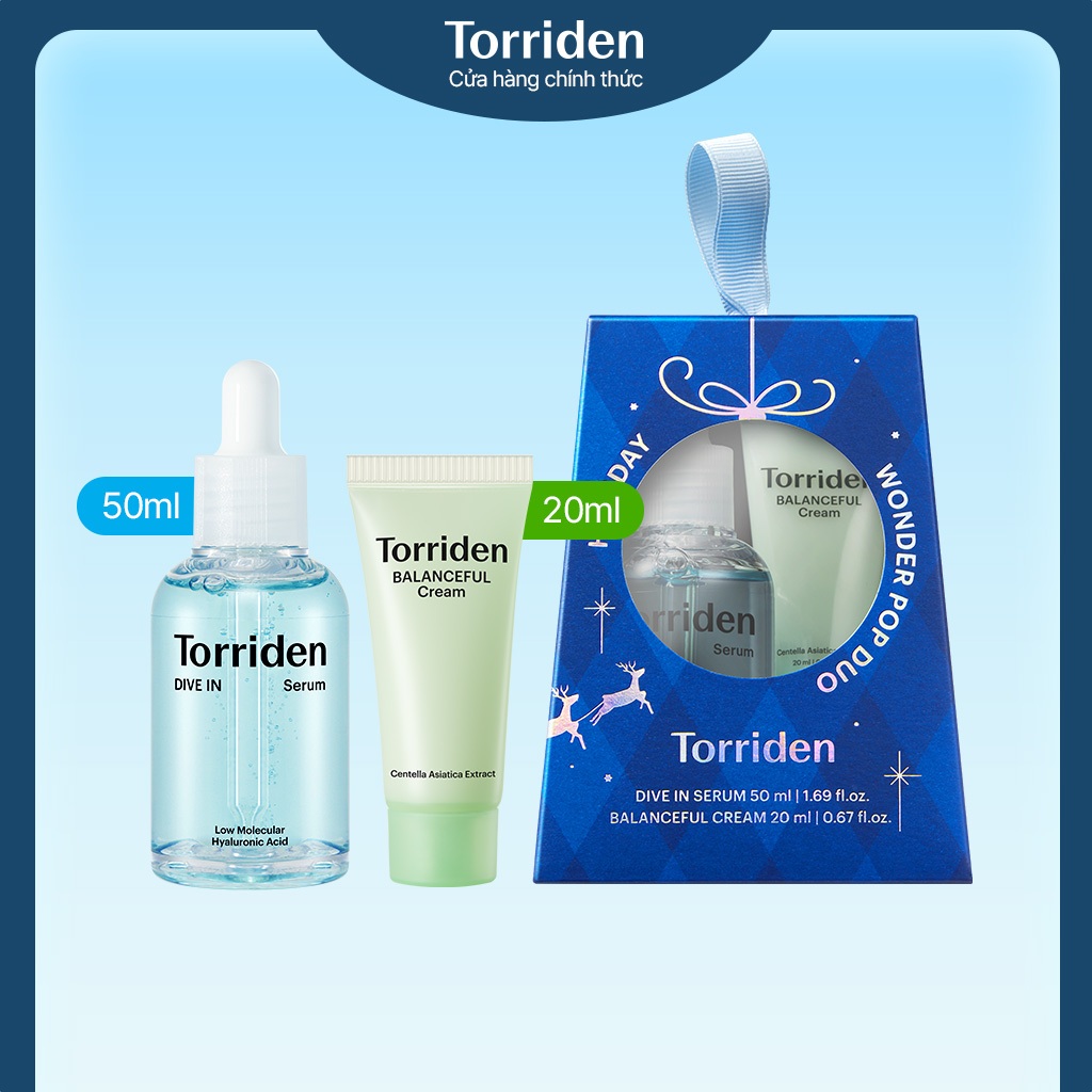 [Torriden Chính hãng] Holiday Wonder Pop - Serum DIVE IN 50ml + Kem dưỡng BALANCEFUL CICA 20ml (3 lựa chọn)
