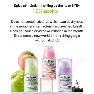 [Rebrush] Nước Súc Miệng Vị Nho/Đào/Táo Xanh 20ml | Không Cồn | Dạng Gói Tiện Lợi