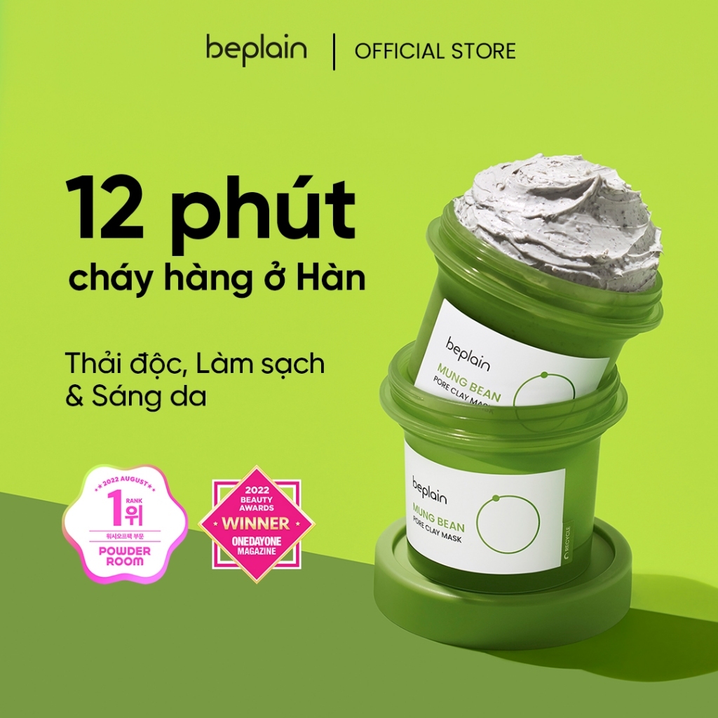 Mặt nạ đất sét beplain X LeoJ 120ml chiết xuất đậu xanh se khít lỗ chân lông giảm mụn đầu đen