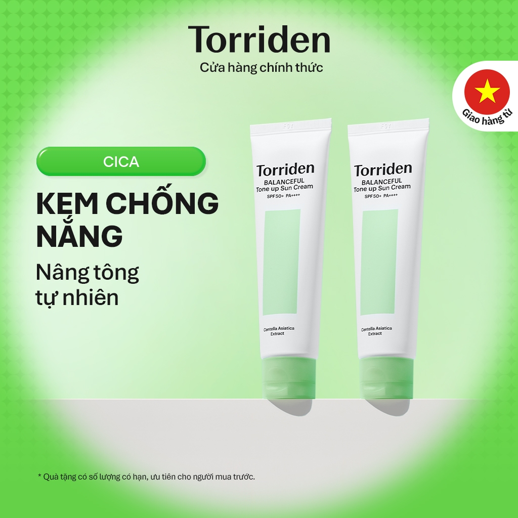 [Torriden Chính hãng] [SET] Kem chống nắng nâng tone BALANCEFUL CICA, 60ml+60ml